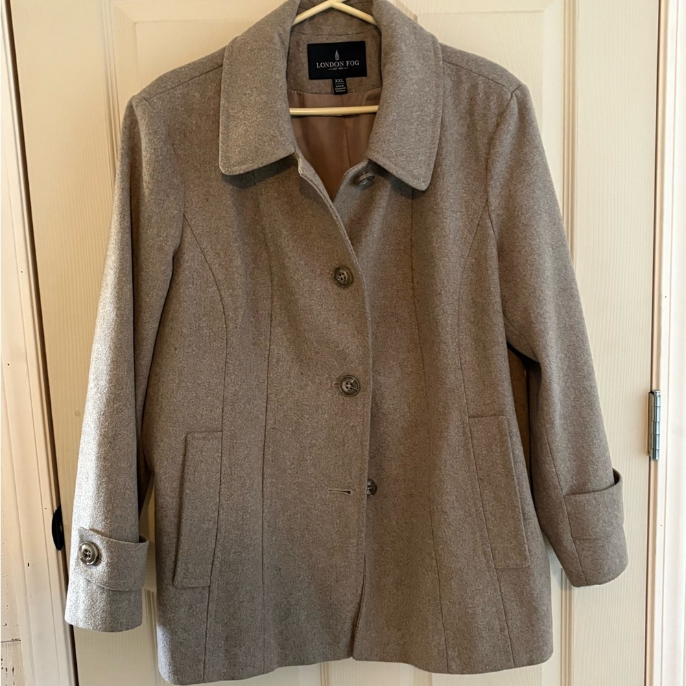 London Fog Women's Tan Pea Coat